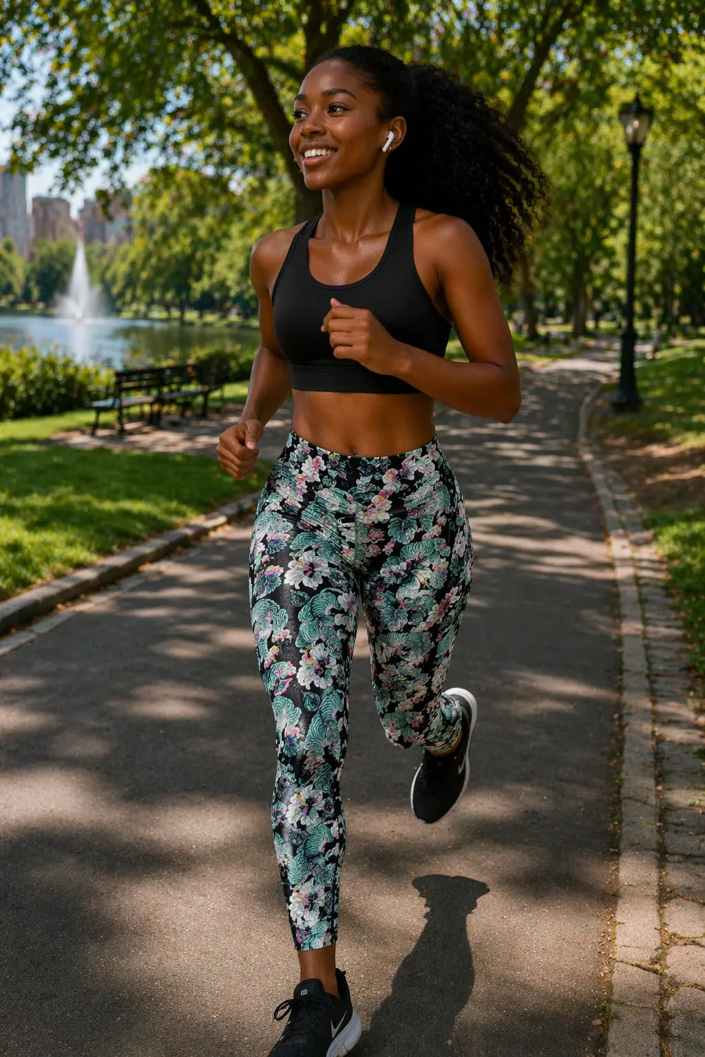 Jungle Teal Tiger Leggings, Yoga Pants, Activewear for Women