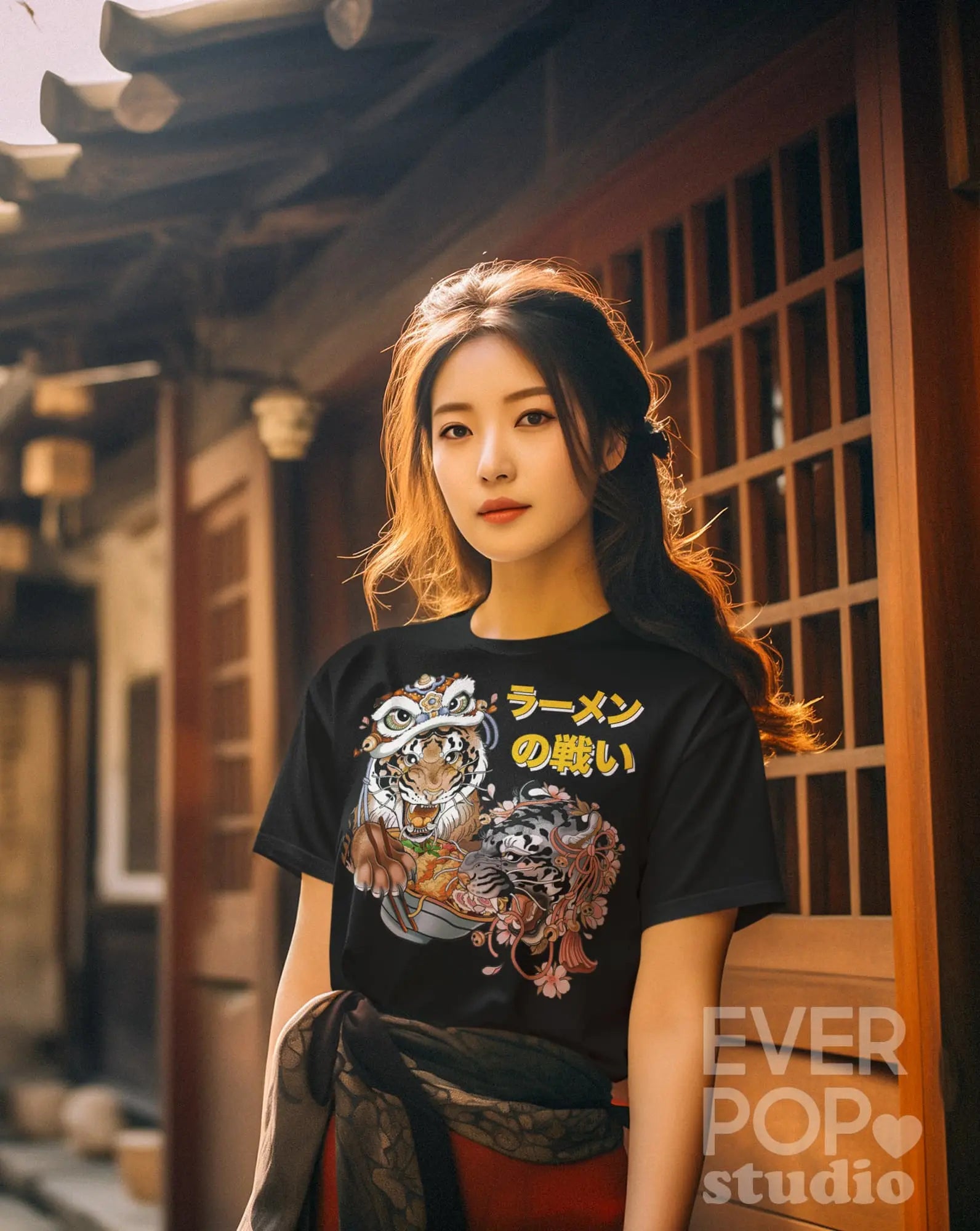 Tiger Ramen Graphic Tee Shirt, Hoodie Sweatshirt