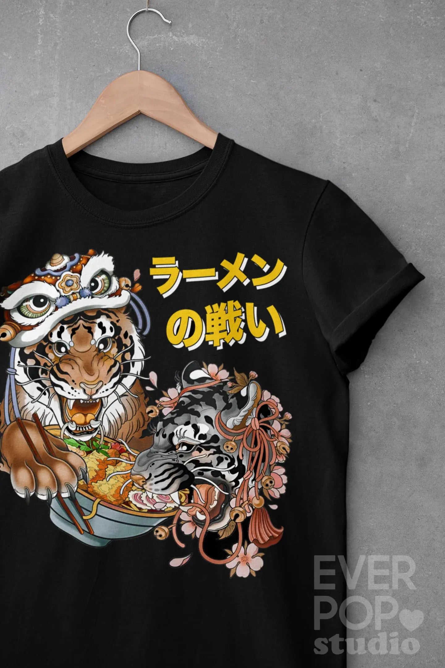 Tiger Ramen Graphic Tee Shirt, Hoodie Sweatshirt