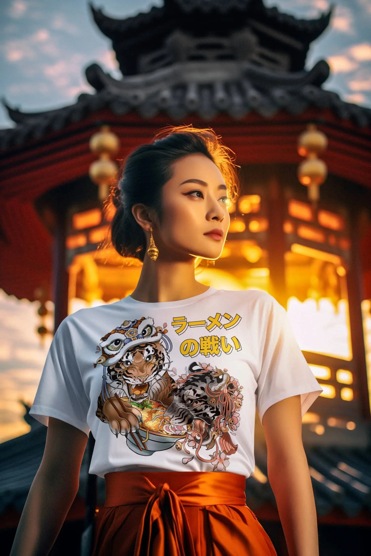Tiger Ramen Graphic Tee Shirt, Hoodie Sweatshirt