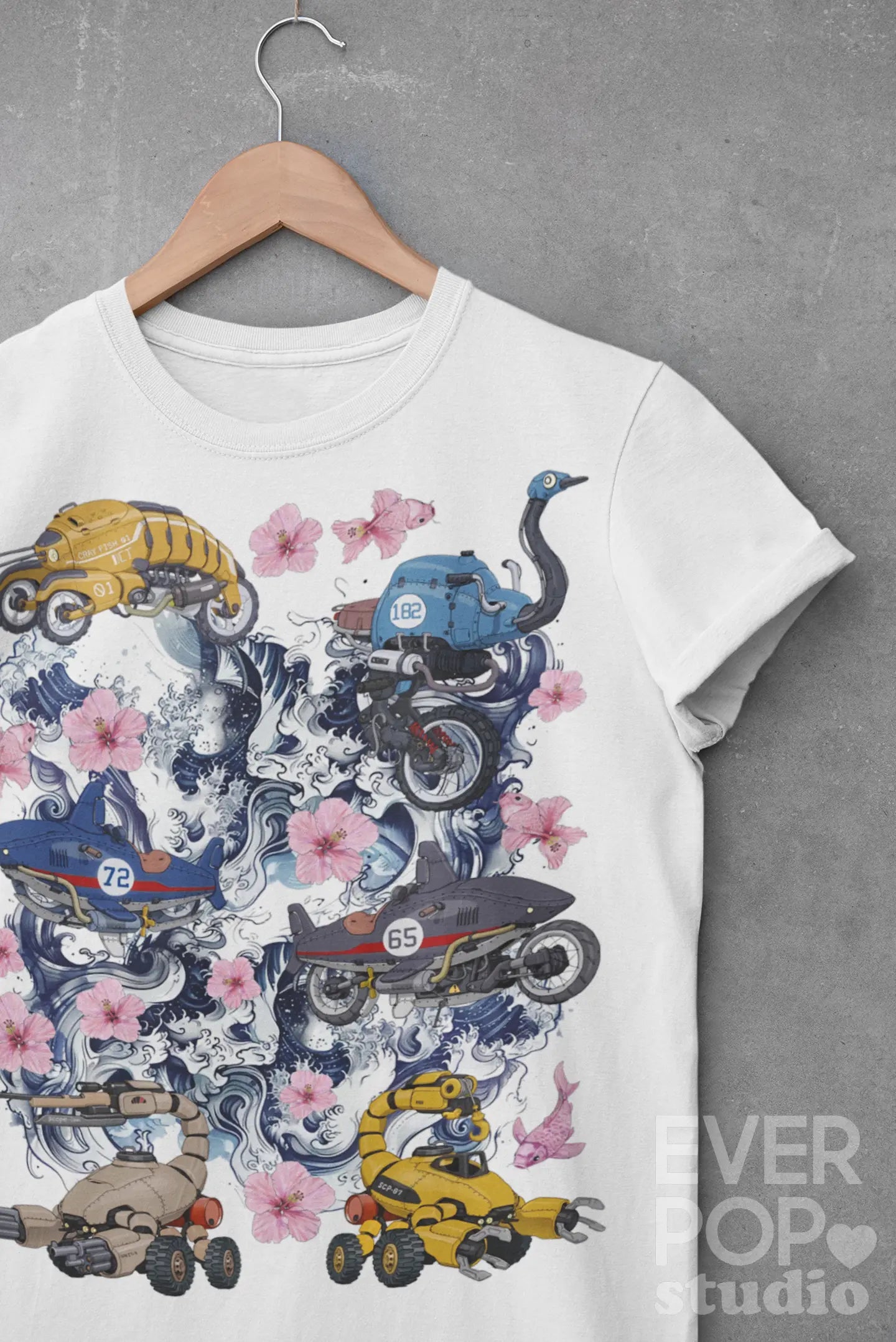 Steampunk Beach Graphic Tee Shirt, Hoodie Sweatshirt