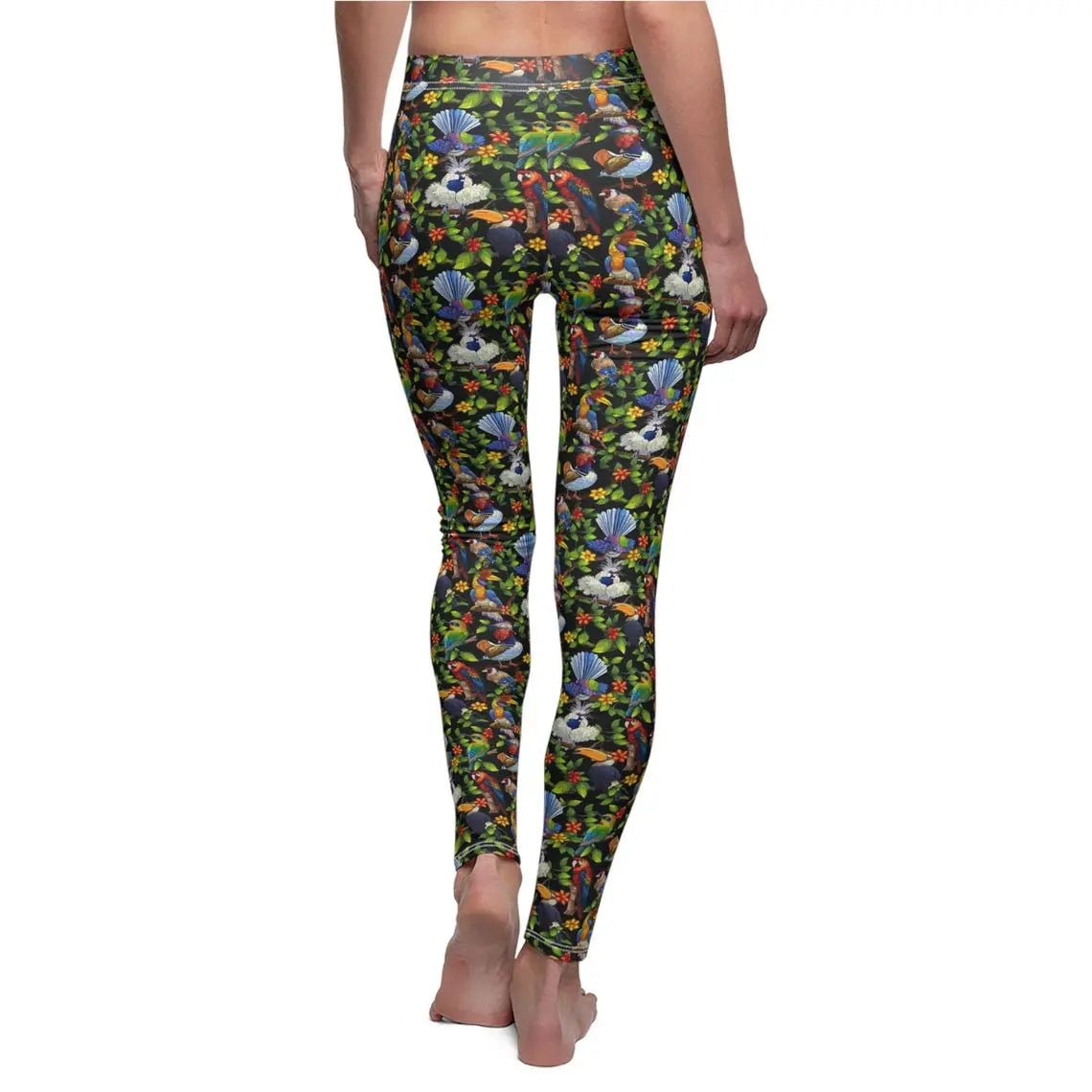 Tropical Bird Leggings: Parrot Print Yoga Pants, Fitness Apparel