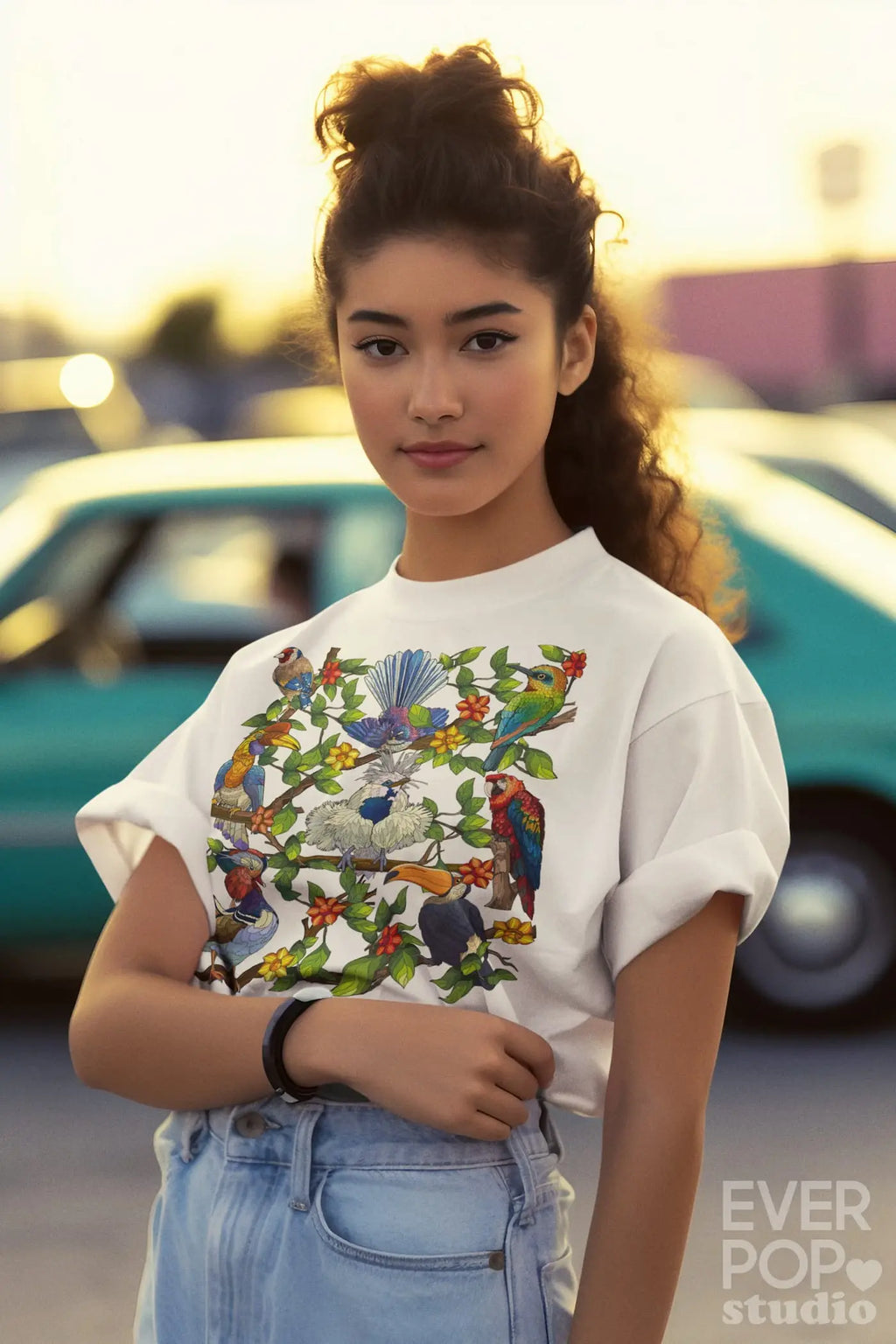 Tropical Bird Graphic Tee Shirt, Hoodie Sweatshirt