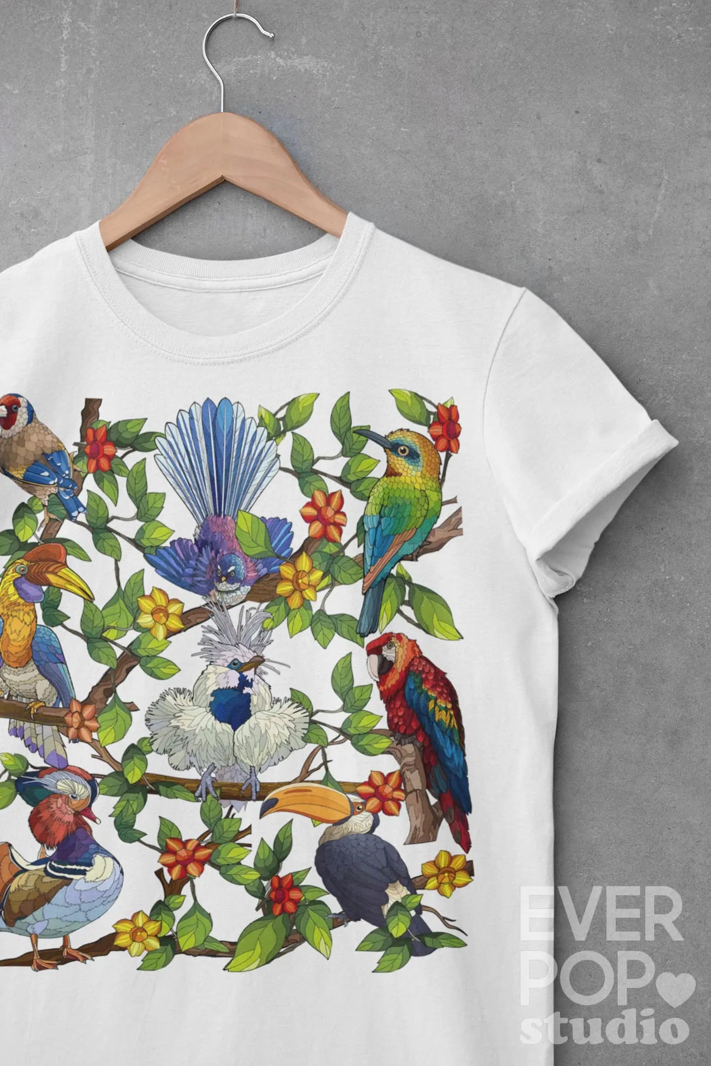 Tropical Bird Graphic Tee Shirt, Hoodie Sweatshirt
