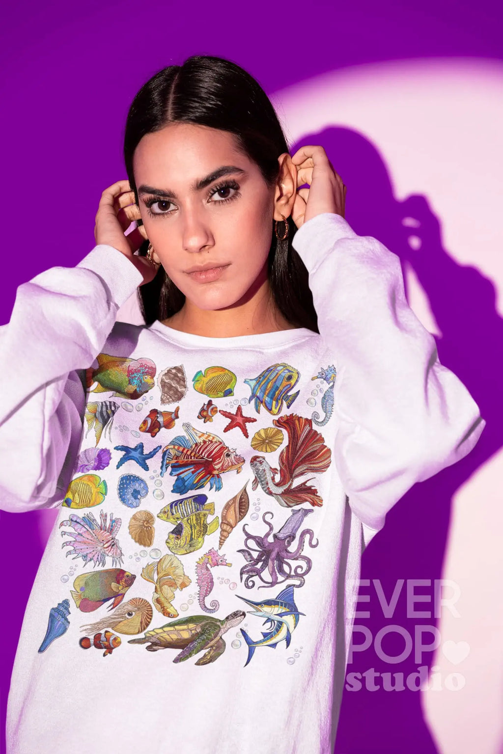 Tropical Fish Graphic Tee Shirt, Hoodie Sweatshirt