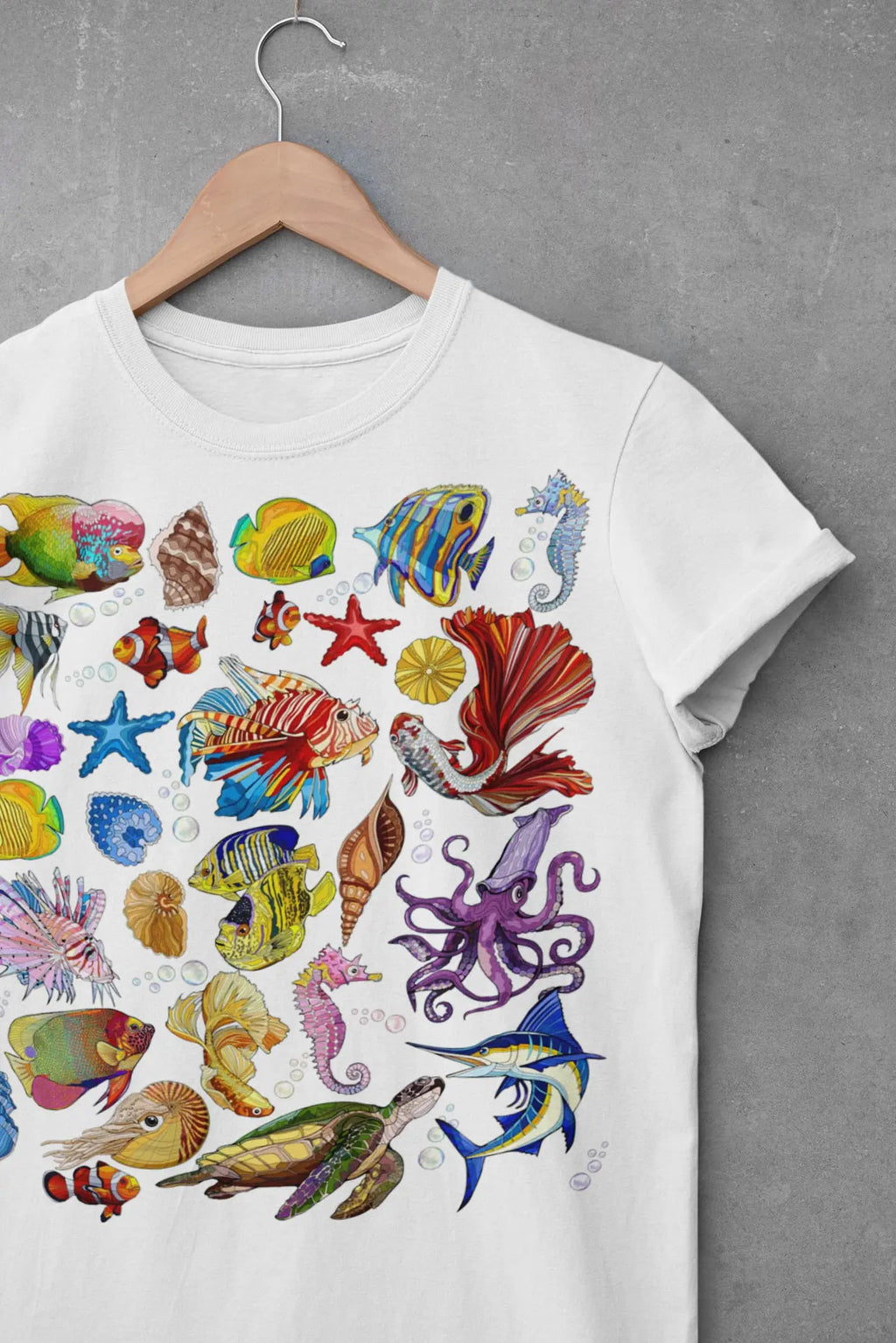 Tropical Fish Graphic Tee Shirt, Hoodie Sweatshirt