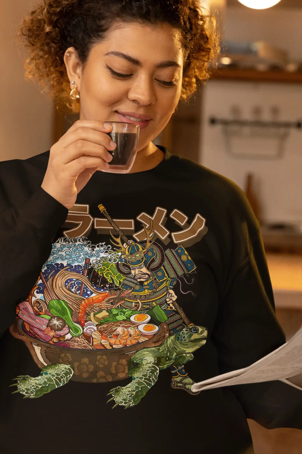 Samurai Turtle Ramen Graphic Tee Shirt, Hoodie Sweatshirt