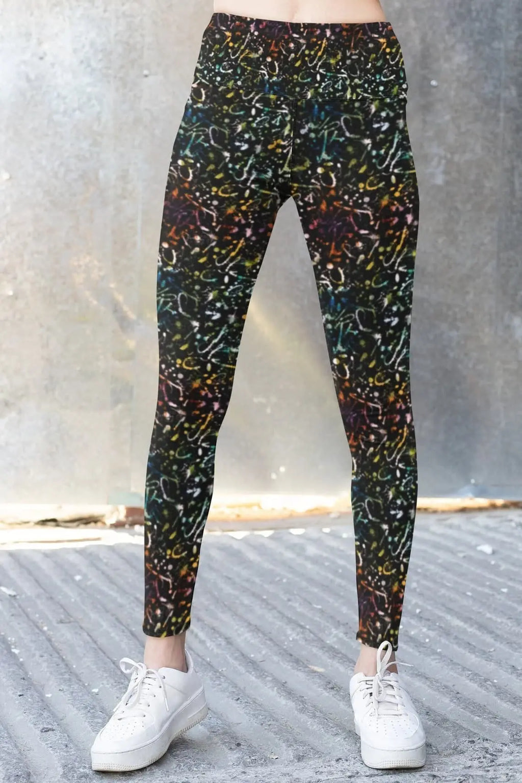 Tie Dye Leggings, Abstract Rainbow Yoga Pants