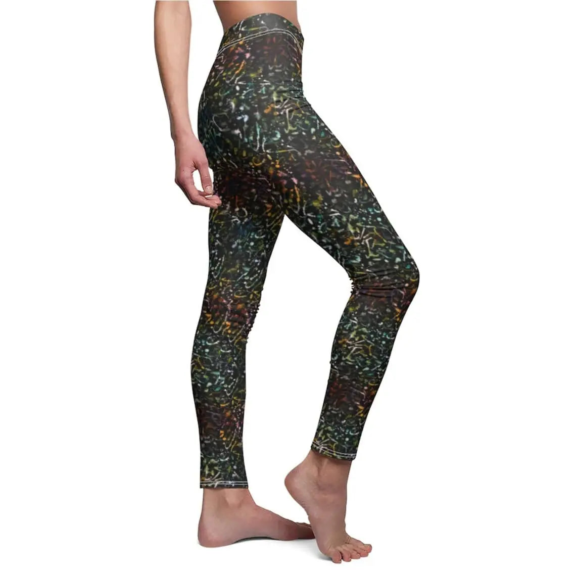 Tie Dye Leggings, Abstract Rainbow Yoga Pants
