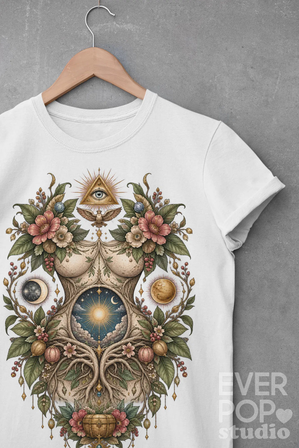 Celestial Goddess Tree Graphic Tee Shirt, Hoodie Sweatshirt