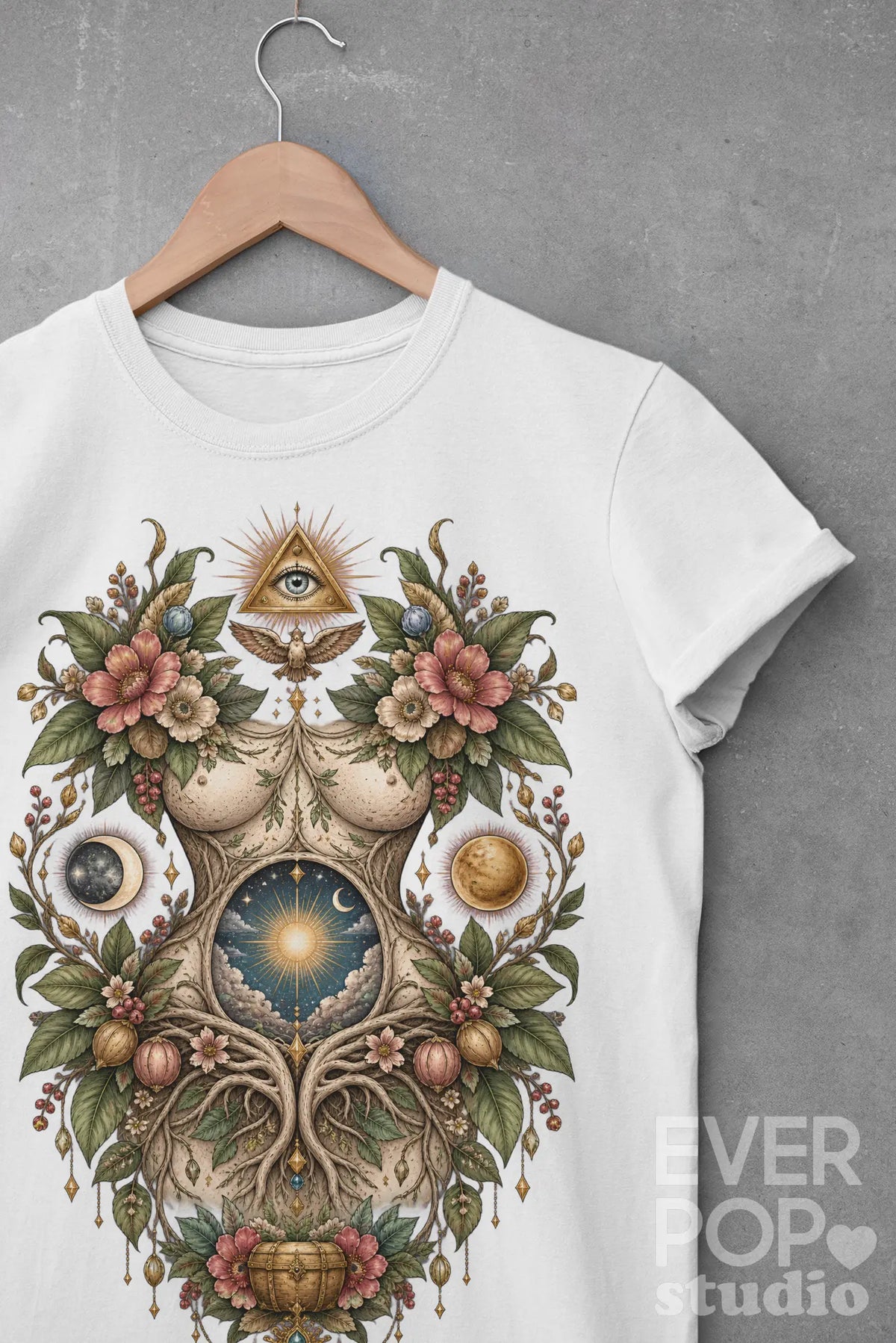 Celestial Goddess Tree Graphic Tee Shirt, Hoodie Sweatshirt
