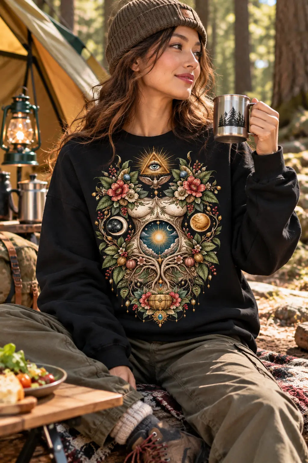 Celestial Goddess Tree Graphic Tee Shirt, Hoodie Sweatshirt
