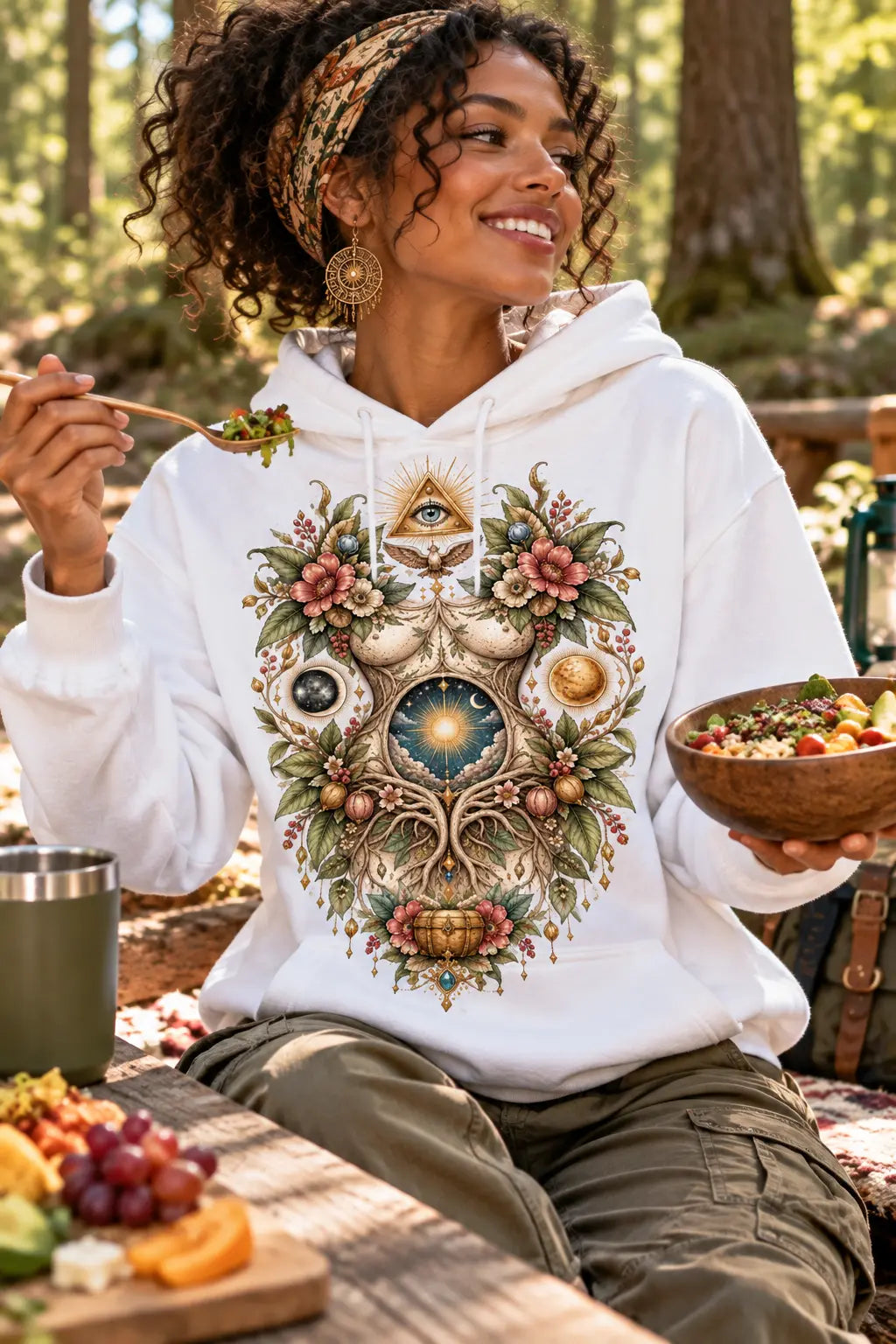 Celestial Goddess Tree Graphic Tee Shirt, Hoodie Sweatshirt