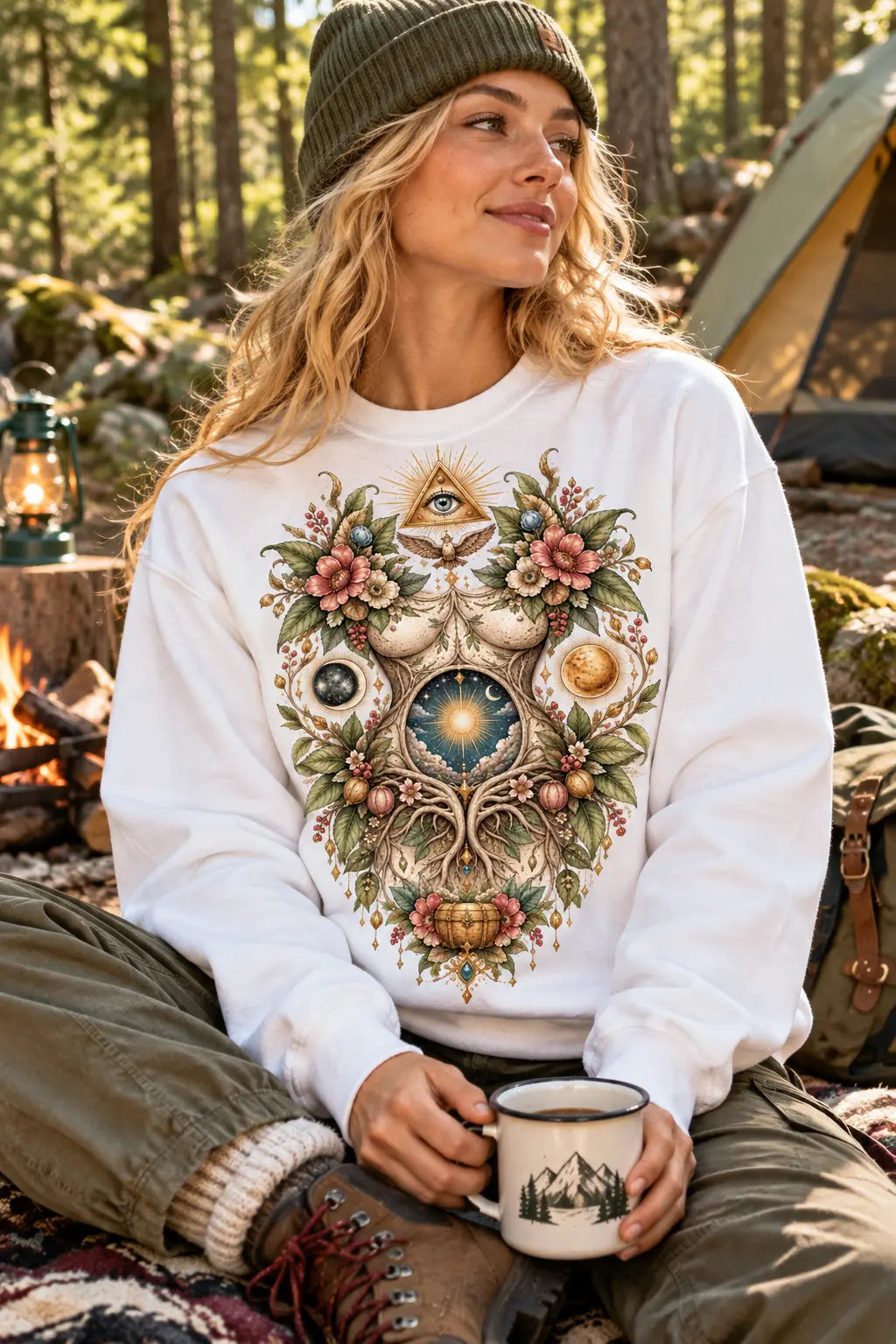 Celestial Goddess Tree Graphic Tee Shirt, Hoodie Sweatshirt